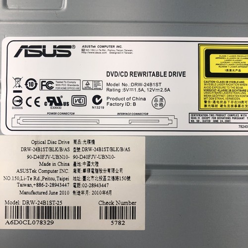 Asus DVD/CD Rewritable Disk Drive Model DRW-24B1ST Black SATA Optical - Picture 4 of 9