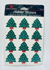 Vintage American Greetings Christmas Trees Stickers 4 sheets Made in USA