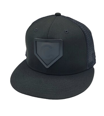 Chicago Cubs New Era Team Home Plate 9FIFTY All Black Snapback OSFM Hat Cap
