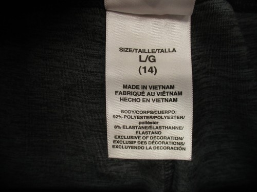 ADIDAS Size L (14) Girls Gray Stretch Pull On Athletic Compression Leggings 162 - Picture 6 of 8