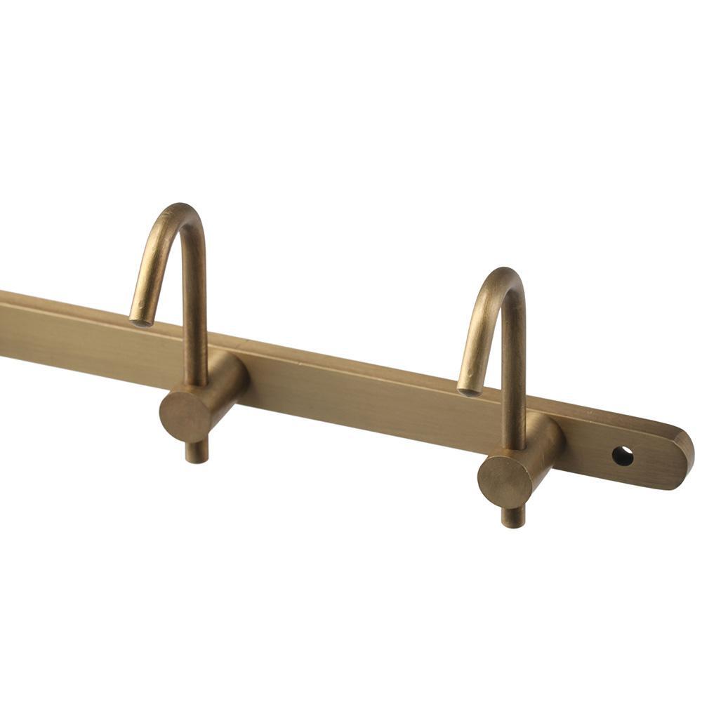 5 Hooks Towel Hook Rack Brass Robe Hooks Rack Rail Hanger Bathroom