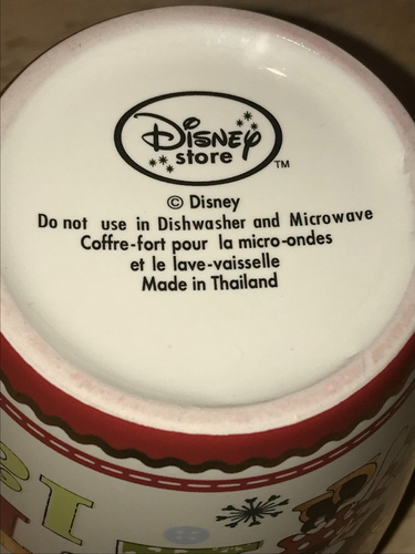 "Taza de café Disney Store vacaciones de Navidad Mickey & Minnie Mouse "FA LA LA LA" - Imagen 12 de 12