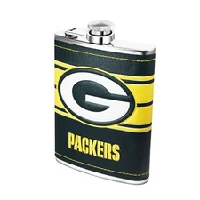Green Bay Packers NFL 8oz Stainless Steel Hip Flask Set w/Funnel