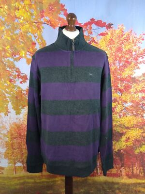 Hampton Premium Baumwolle lila Viertelreißverschluss Sweatshirt. UK Herren Gr. XL