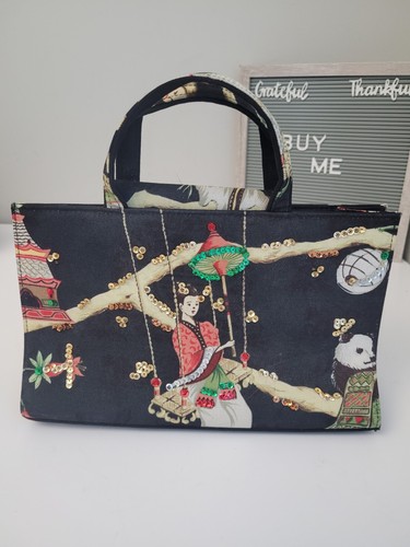 OKPTA Oriental Sequined Handbag Printed Sequined Purse 7.5" x 11" - Picture 3 of 11