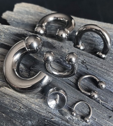 1pc Solid G23 Titanium Circular Barbell Internally Threaded Horseshoe Horse Shoe - Picture 2 of 4