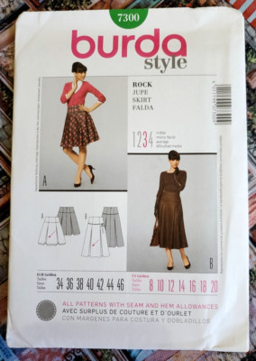 Burda 7300 - Misses' Skirt 8-10-12-14-16-18-20) /UNCUT, factory folded