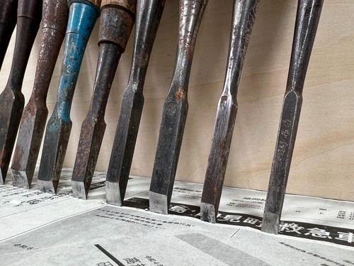 Vintage Japanese Chisel 10set Nomi /Hand Plane Saw Iron Hammer Hand Tool/d62 - Picture 14 of 23