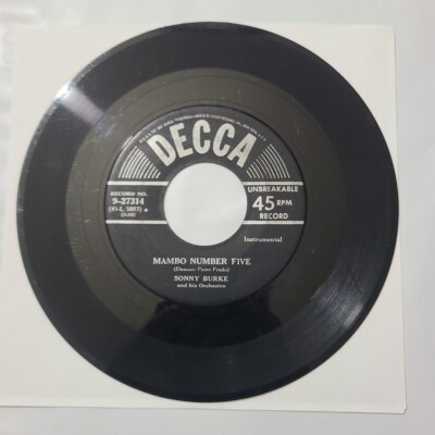 Sonny Burke ~ Mambo Number Five/ Jing-A-Ling Jing-A-Ling Mambo ~ Decca 45 Record