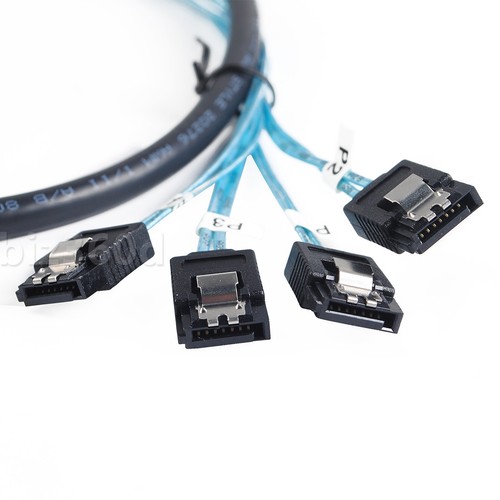 2pcs SFF-8088 to 4X SATA 6Gbps Mini SAS 26Pin to 4*SATA 7Pin Data Cable Line 1M - Photo 3/12