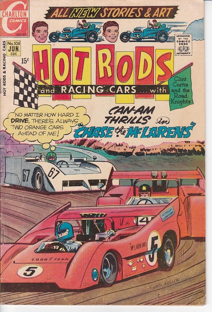 Vintage Hot Rods and Racing Cars Comic Book #108 June 1971 Can-Am Cover