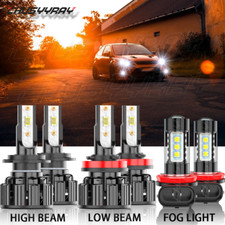For Ford Fusion 2006-2016 6000K LED Headlight Hi-Lo +Fog Light Bulbs Upgrade Kit