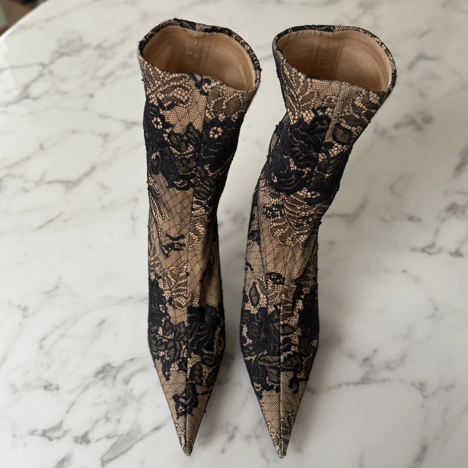 Botas Cuchillo Flor Balenciaga Talla 37 1/2 en Encaje Foto 2 de 4