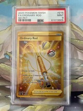 Pokemon Sword & Shield Base 215 Full Art Ordinary Rod Secret Rare PSA 9 MINT