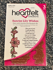 Heartfelt Creations Sunrise Lily Wishes Cling Stamps NEW