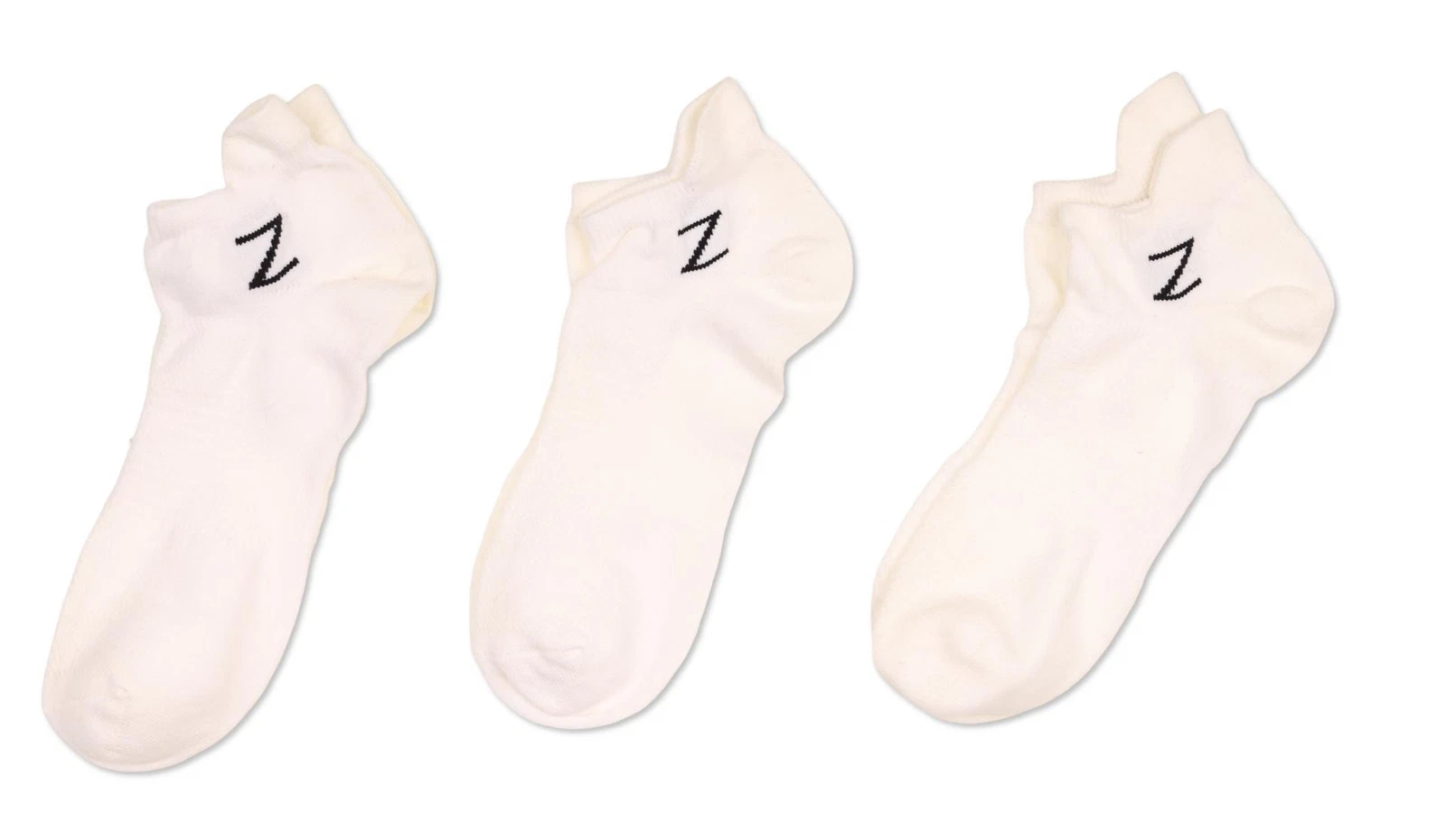 Zella Performance Tab Socks, Lot of 3 - White - 6-10.5 ESF17038