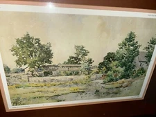 Paul Sawyier Switzer Covered Bridge Print Kentucky Artist COA Matted And Framed