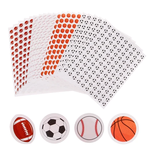  20 Sheets Autocollants Mini-balle Football Stickers Décorations De Basket-ball