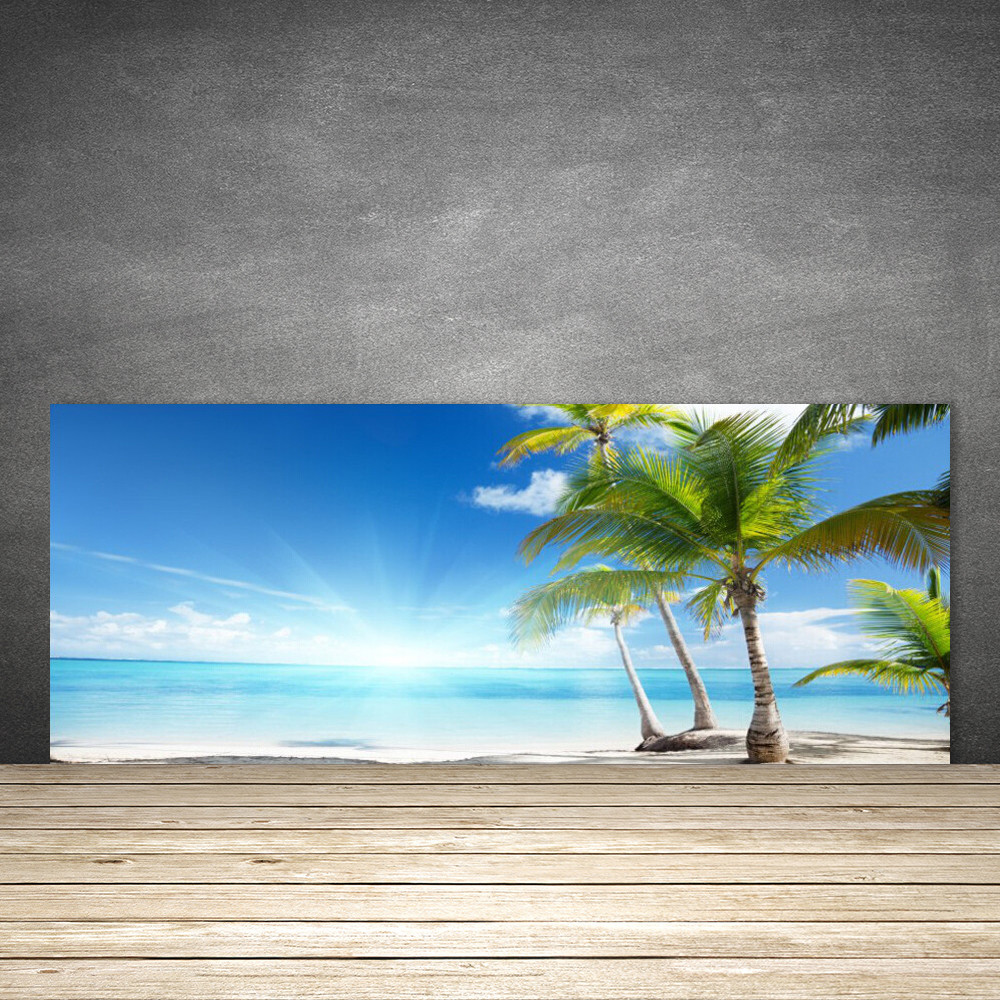 Panneau en verre de cuisine 125x50 cm décor de prestige vue azur