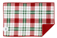 Christmas House Self Absorbent Polyester Dish Drying Mat 12”x18” ~ Plaid