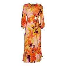 NEW Farm Rio Jungle Panther Cutout Balloon Sleeve Dress size S #D7171