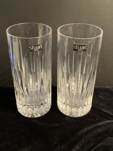 Set of 2 STUART Crystal Monaco 18oz. Highbal Crystal Glasses Made In England New - Picture 17 of 17