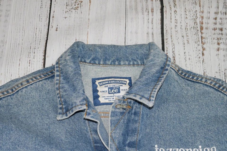 CHAQUETA DE CAMIONERO DE MEZCLILLA BORDADA JAZZERCISE DE COLECCIÓN AÑOS 80 RARA GRANDE L FLORES ROPA DE GIMNASIO Foto 4 de 4