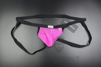 N2N Bodywear Men pink Sheer X mesh Jockstrap Jock strap underwear size M L XL