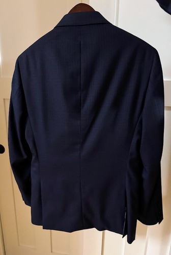Traje Macy's Tallia para Hombre - Azul Marino + Patrón Sutil - Chaqueta Talla 40R, Cintura 32" - Imagen 2 de 3