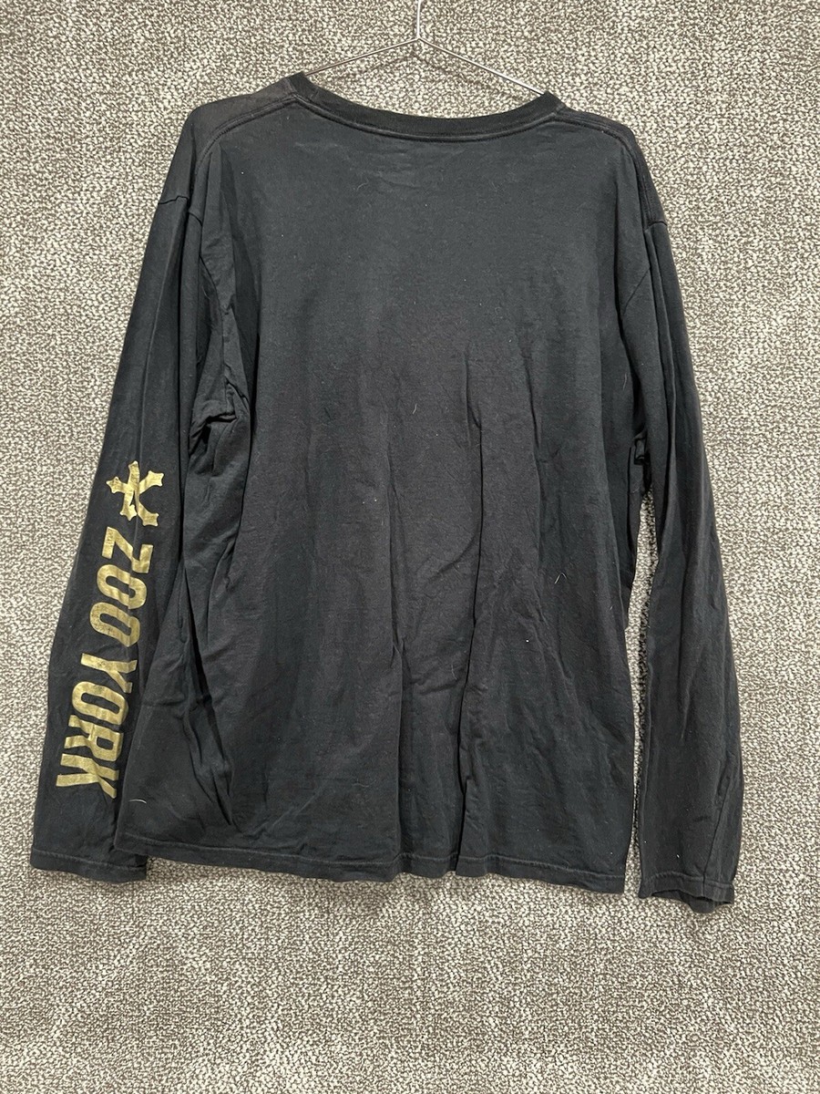 Zoo York Mens Xl Black Gold Long Sleeve Graphic Spell Out T Shirt