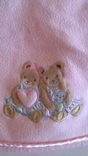 Kidsline Pink Baby Girl Teddy Bear Baby Blanket GU C