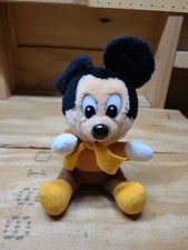 Vintage Disney Mickey Mouse A Christmas Carol Plush Toy Doll 7.5" Fast Shipping