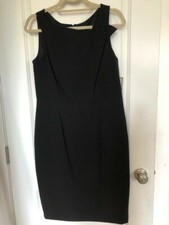 NWT- NINE WEST- SIZE 10 BLACK SLEEVELESS SHEATH DRESS w/BEAUTIFUL COLLAR DETAIL