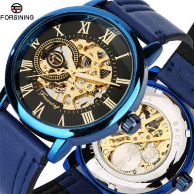 FORSINING Watch Men Handwind Mechanical Wristwatch Luminous Hands Roman Number