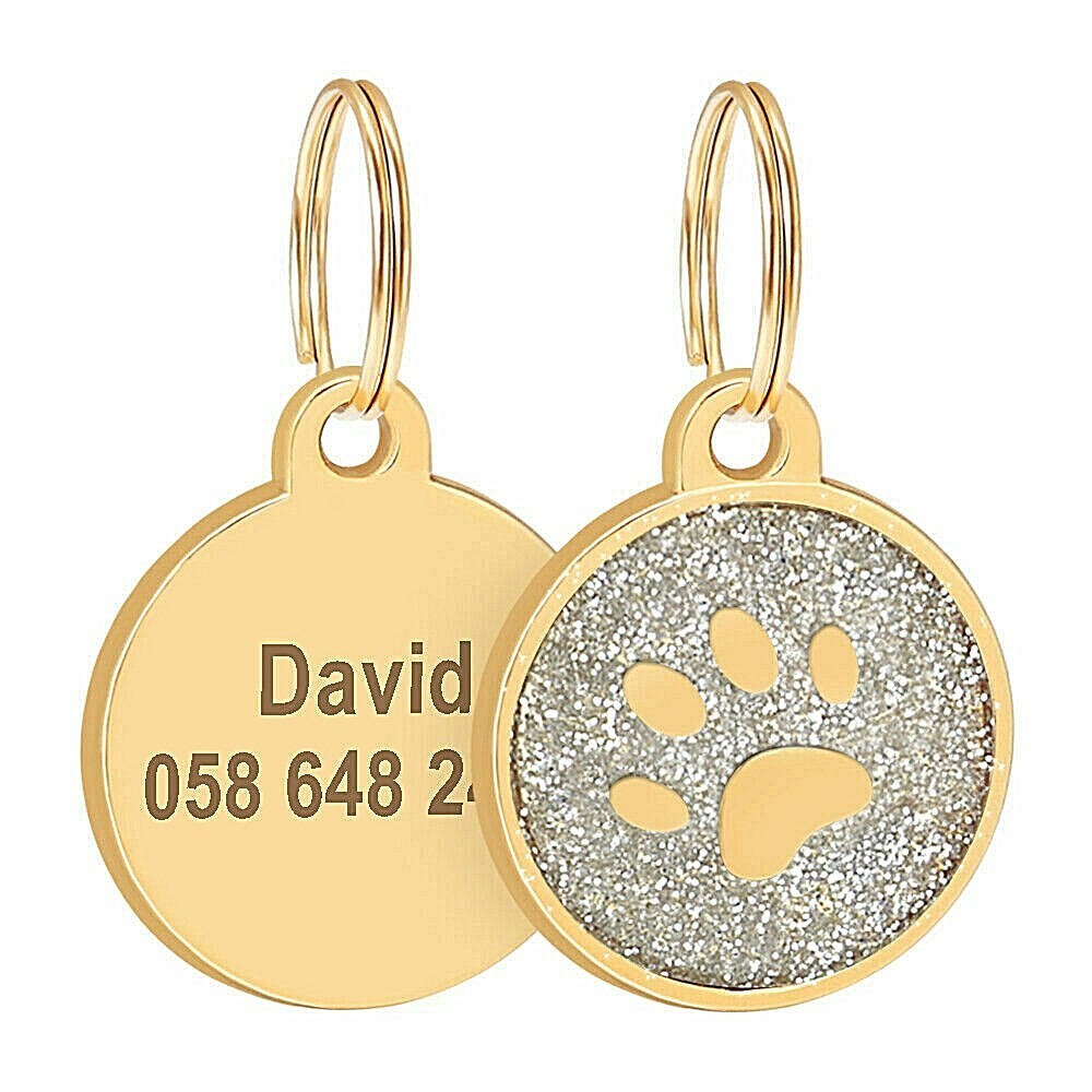 FREE ENGRAVING Dog ID / Cat ID Name Tag Paw Personalised Puppy Pet ID