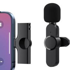 Plug play Wireless Lavalier Microphone Mini Lapel Mic Recording Live Stream Sync