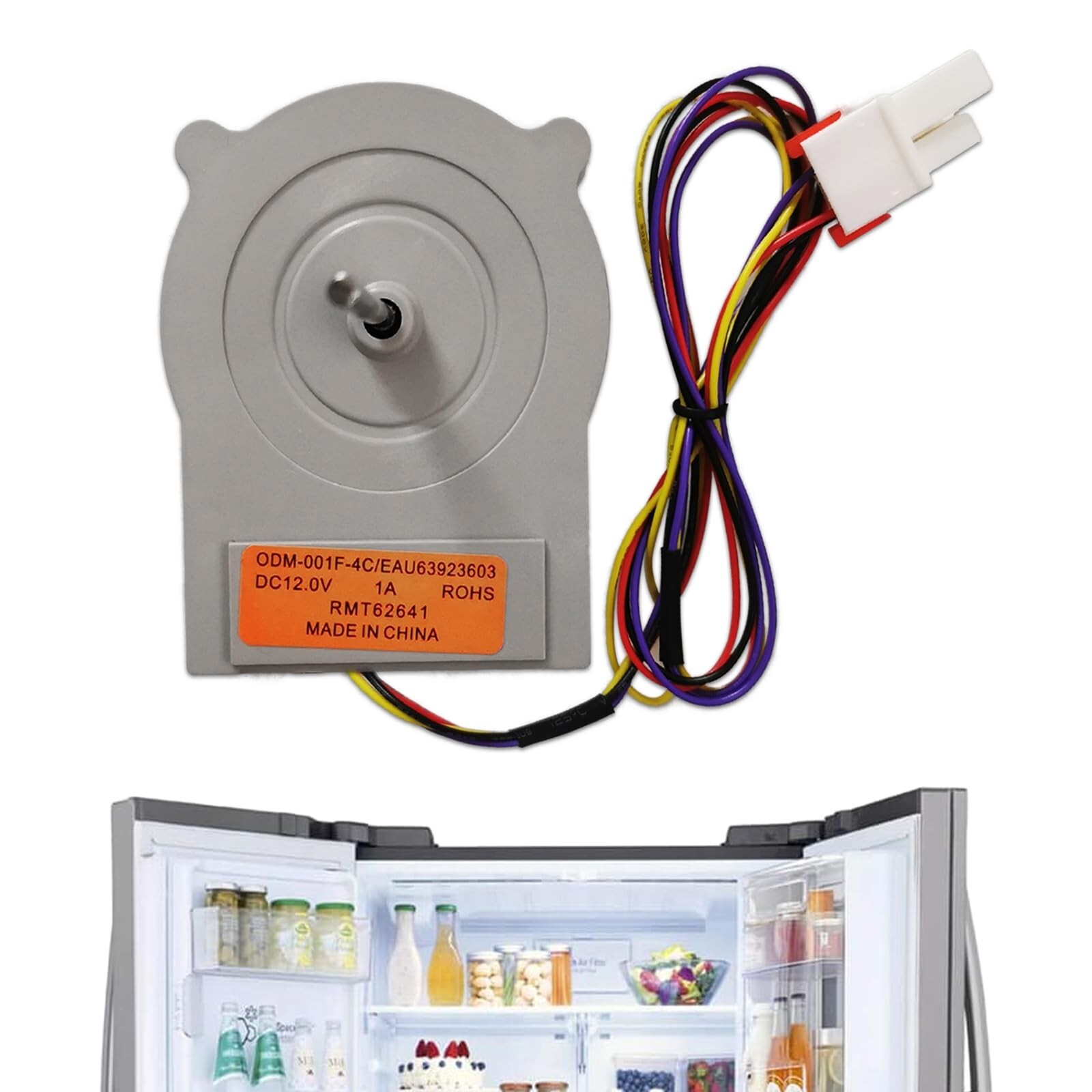 EAU63923603 Refrigerator Evaporator Fan Motor Assembly, Compatible with LG an...
