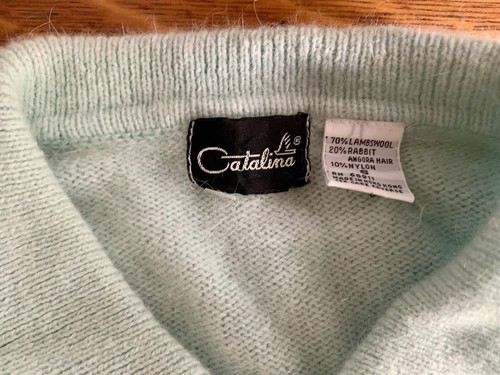 Vintage Catalina Sweater Womens S Lambswool/Rabbit Angora/Nylon 70/20/10 Mint - Picture 2 of 16