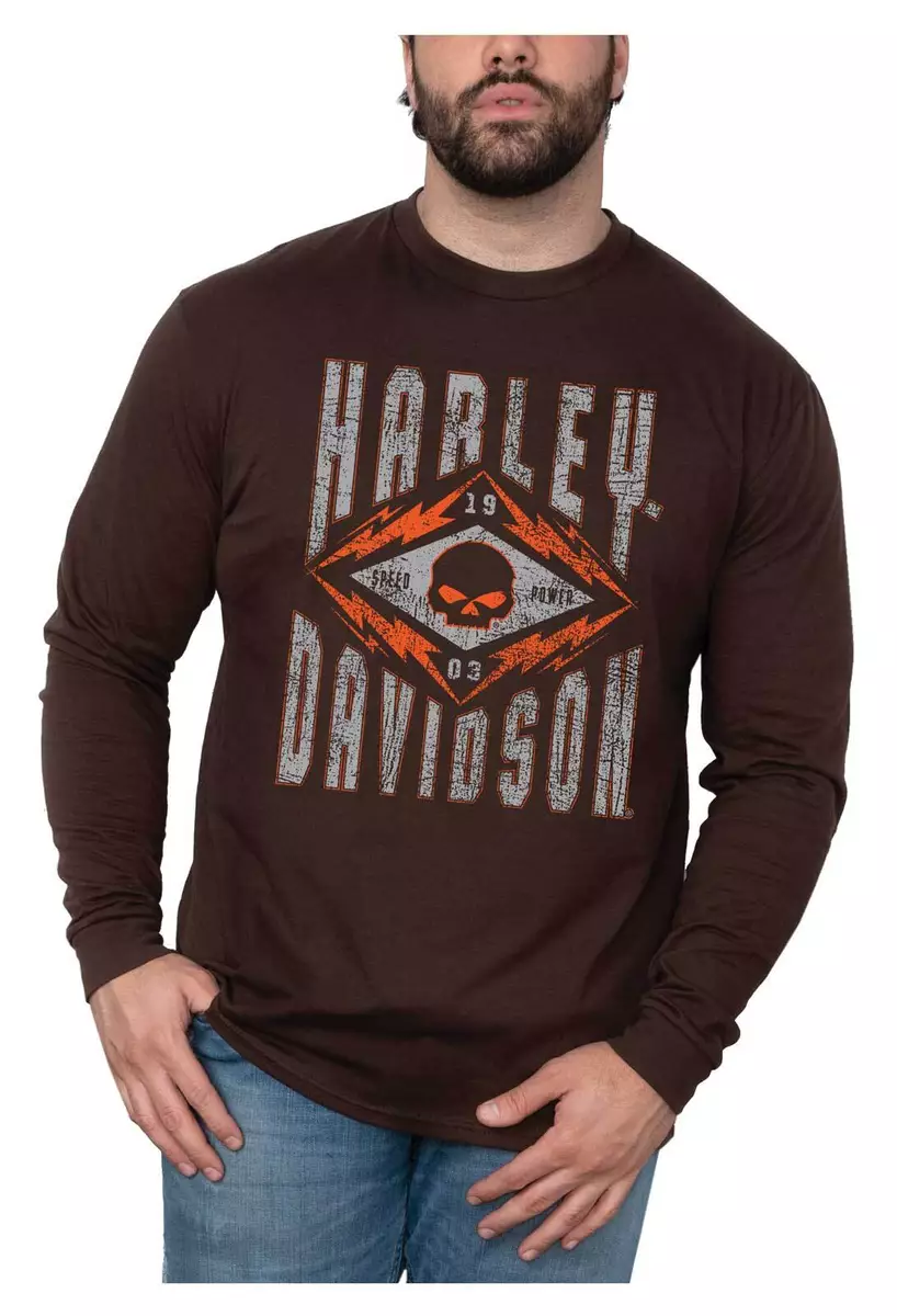 Harley Davidson Men s Garage Dust Long Sleeve Crew Neck Cotton
