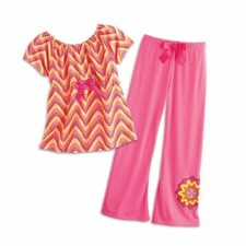 NIP American Girl Julie's Zig Zag Pajamas for Girls Size XL 18-20 PJ's Hot Pink