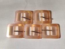 5 Vintage Pink Lucite Buckles Unused