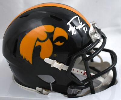 George Kittle Autographed Iowa Speed Mini Helmet Beckett W Hologram  *Silver