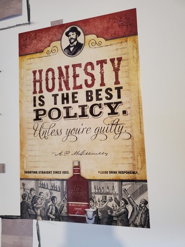 6 Dr. Mcgillicuddy's Promotional One Liner Bar Posters 12x16 liquor man cave gift - Imagen 4 de 6