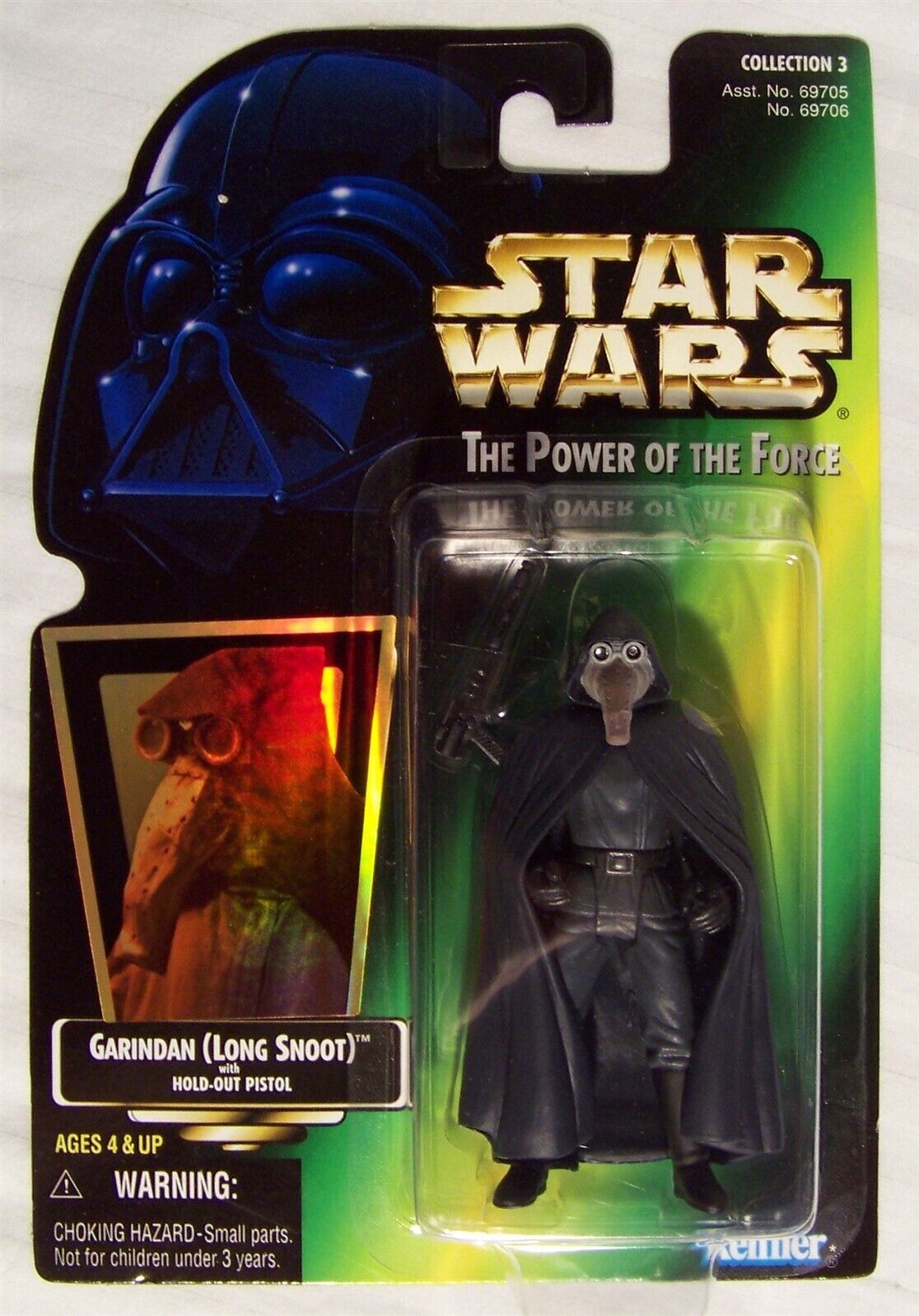 Hasbro - Garindan (Long Snoot) - Star Wars - POTF Green Card - Action Figure MOC