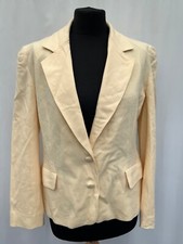 Summer Jacket Larry Levine Size 10 Yellow Lined Button Up Polyester Womens