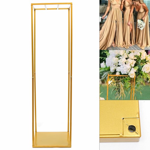 Wedding Square Flowers Stand Stage Gold Decor Backdrop Props Bracket Metal Stand - Picture 3 of 11
