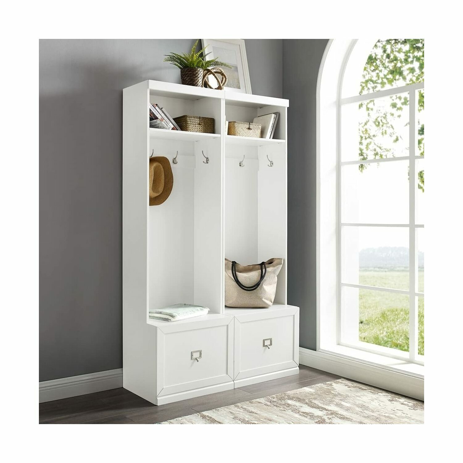Crosley Harper 2Pc Entryway Set White 2 Hall Trees eBay