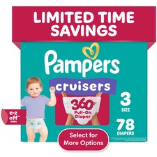 Pampers Cruisers 360 Baby Diapers Size 3, 78 Count Select for More Options 