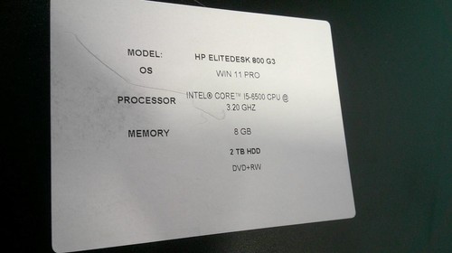 HP EliteDesk 800 G3 Tower Core i5-6500 3.2GHz 8GB 2TB HDD W11 Desktop PC (B0465) - Bild 14 von 14