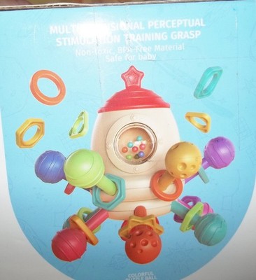 Manhattan Atom Rocket Spin Baby Teething Activity toy 6 in 1 age 6mths+ NEW